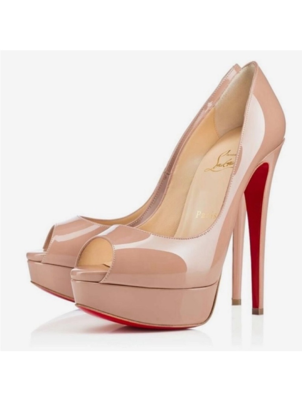 Christian Louboutin Lady Peep
Nude 150mm heels RETAIL 995